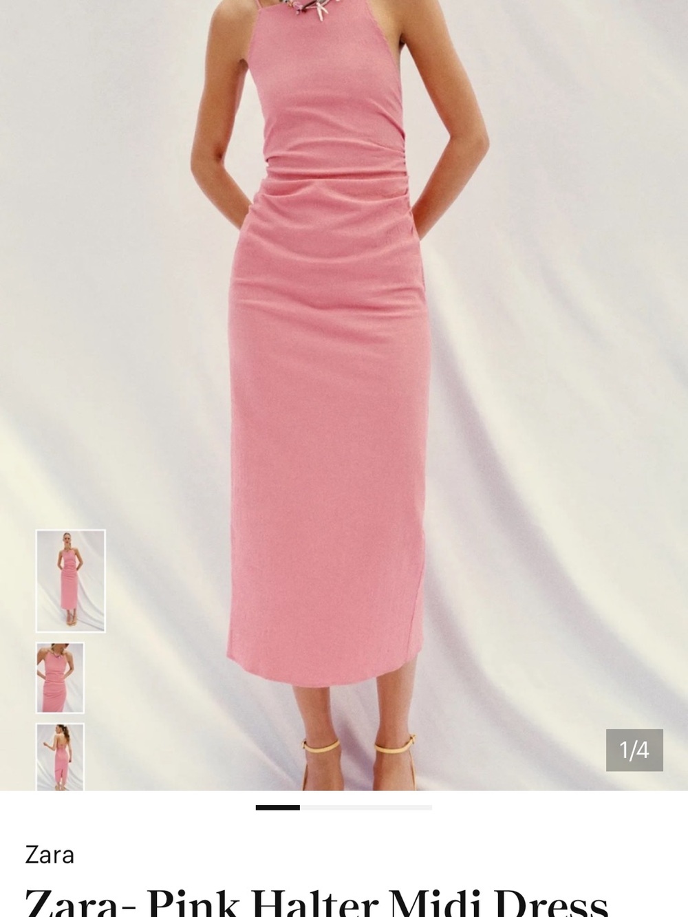 Zara Rose Pink Halter Midi Dress